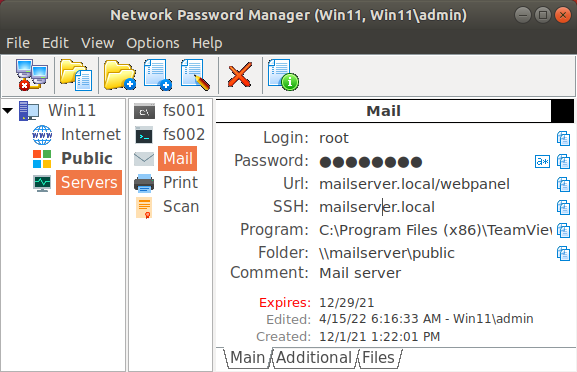 password management linux client
