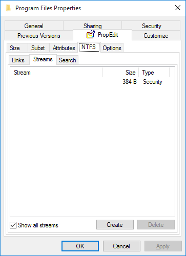 ntfs links, streams, junctions and mount points